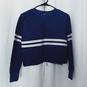 shein blue stripe long sleeve